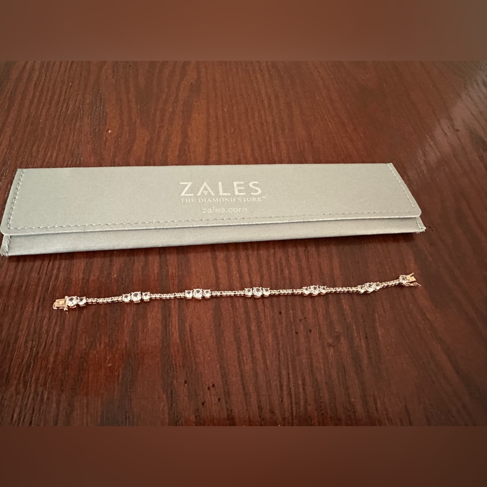 Rose gold cubic zirconia bracelet from Zales